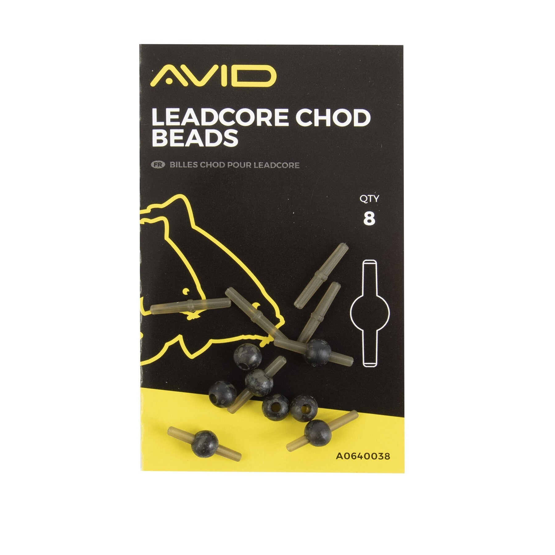 Contas Avid Carp leadcore chod beads x5