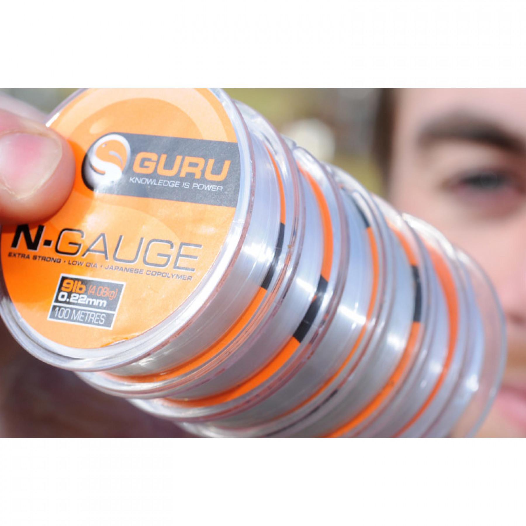 Linha de nylon para líderes Guru N-Gauge (0,22mm – 100m)