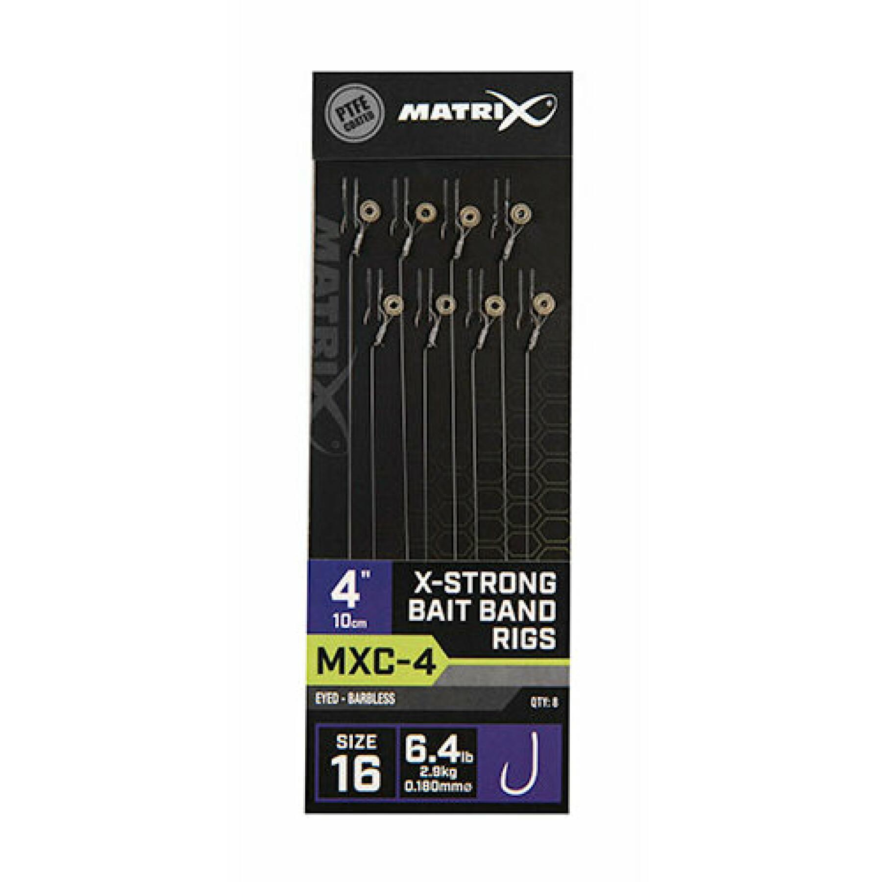 Líder sem Barbless Matrix MXC-4 X-strong Bait Band 10cm x8