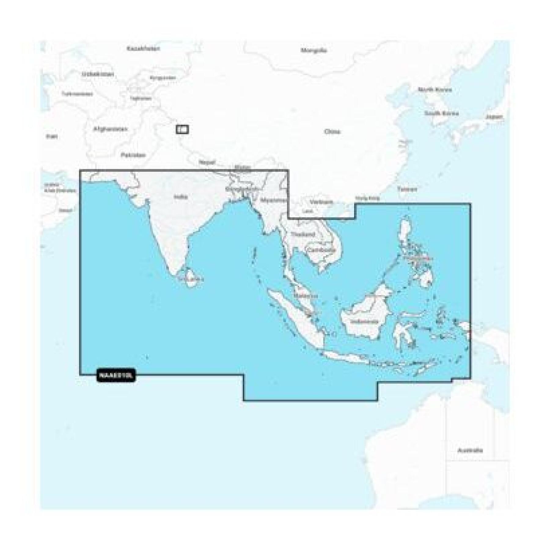 Mapa de navegação Oceano Índico e Mar do Sul chine Navionics SD