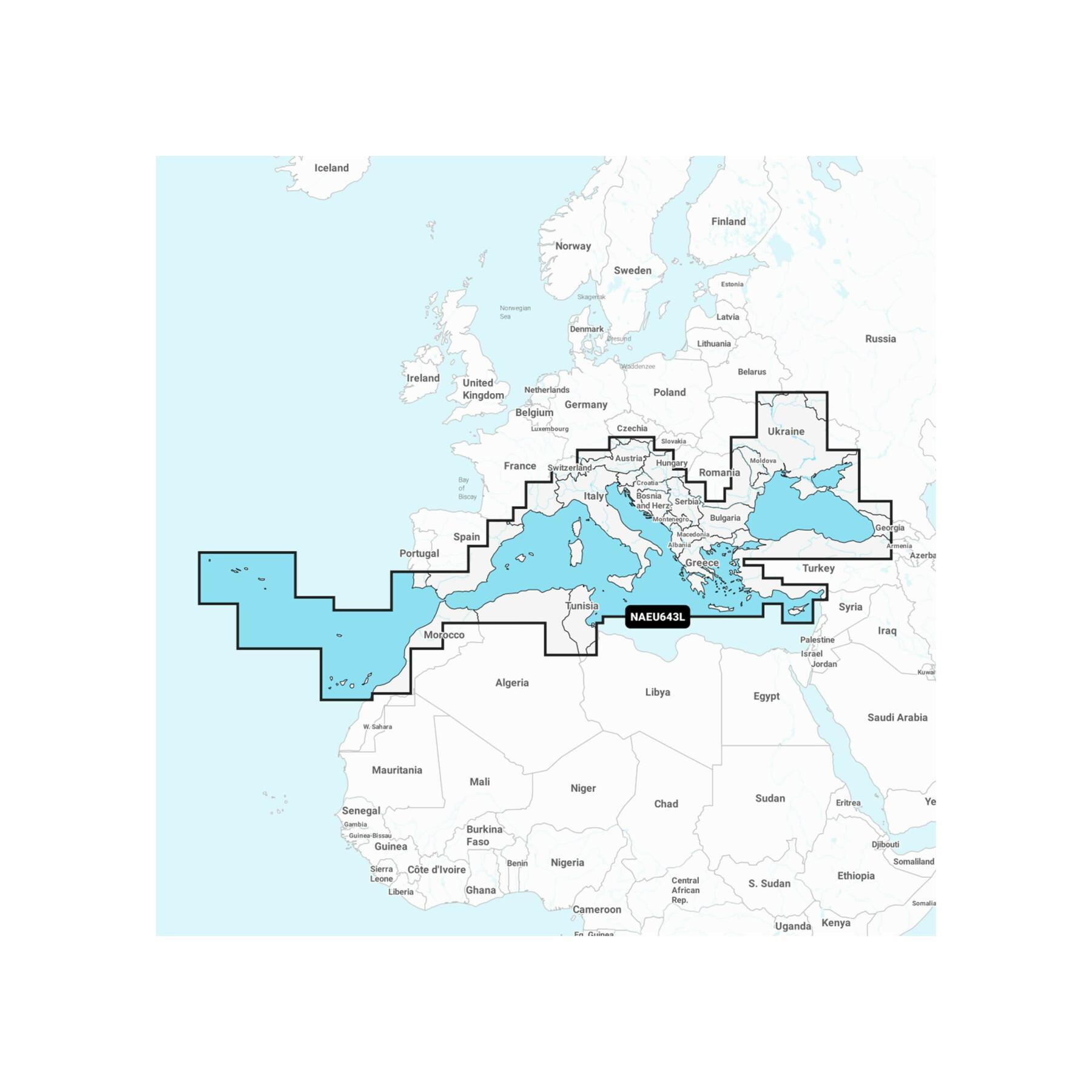 Mapa de navegação + grande sd - Mediterrâneo - Mar Negro Navionics