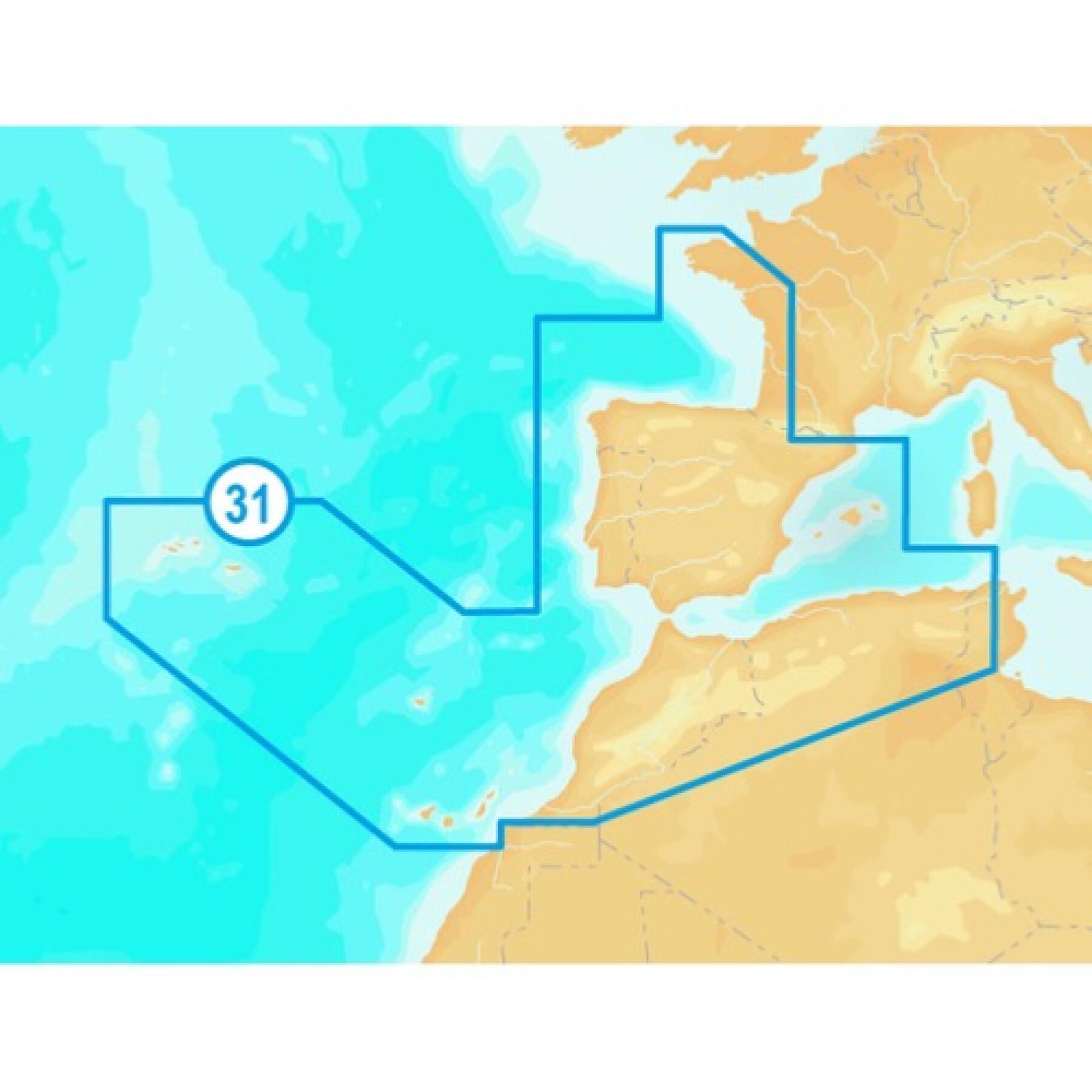 Cartão de navegação sd platina + xl3 - Espanha - Portugal Navionics