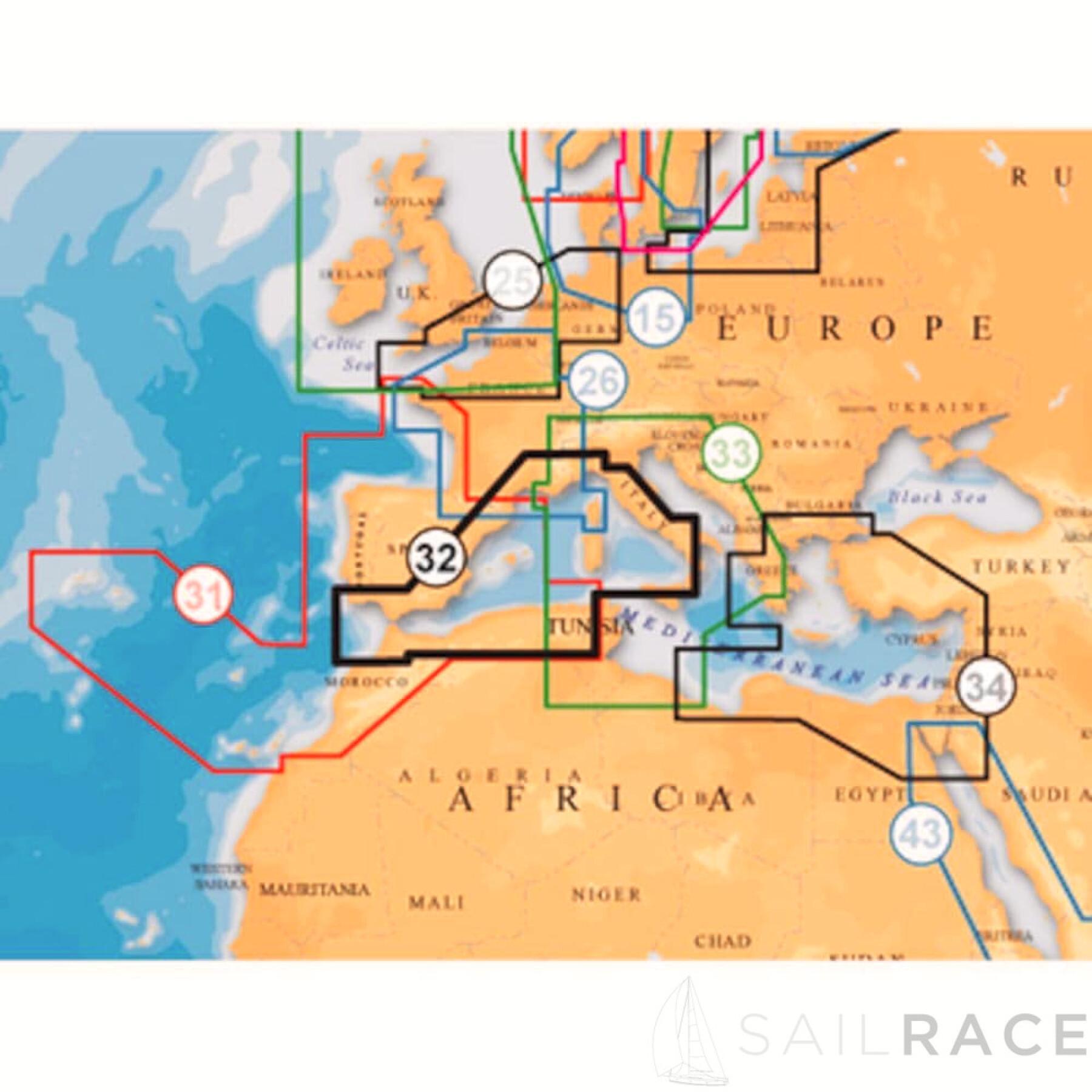 Mapa de navegação sd platina + xl3 - Mediterrâneo Navionics