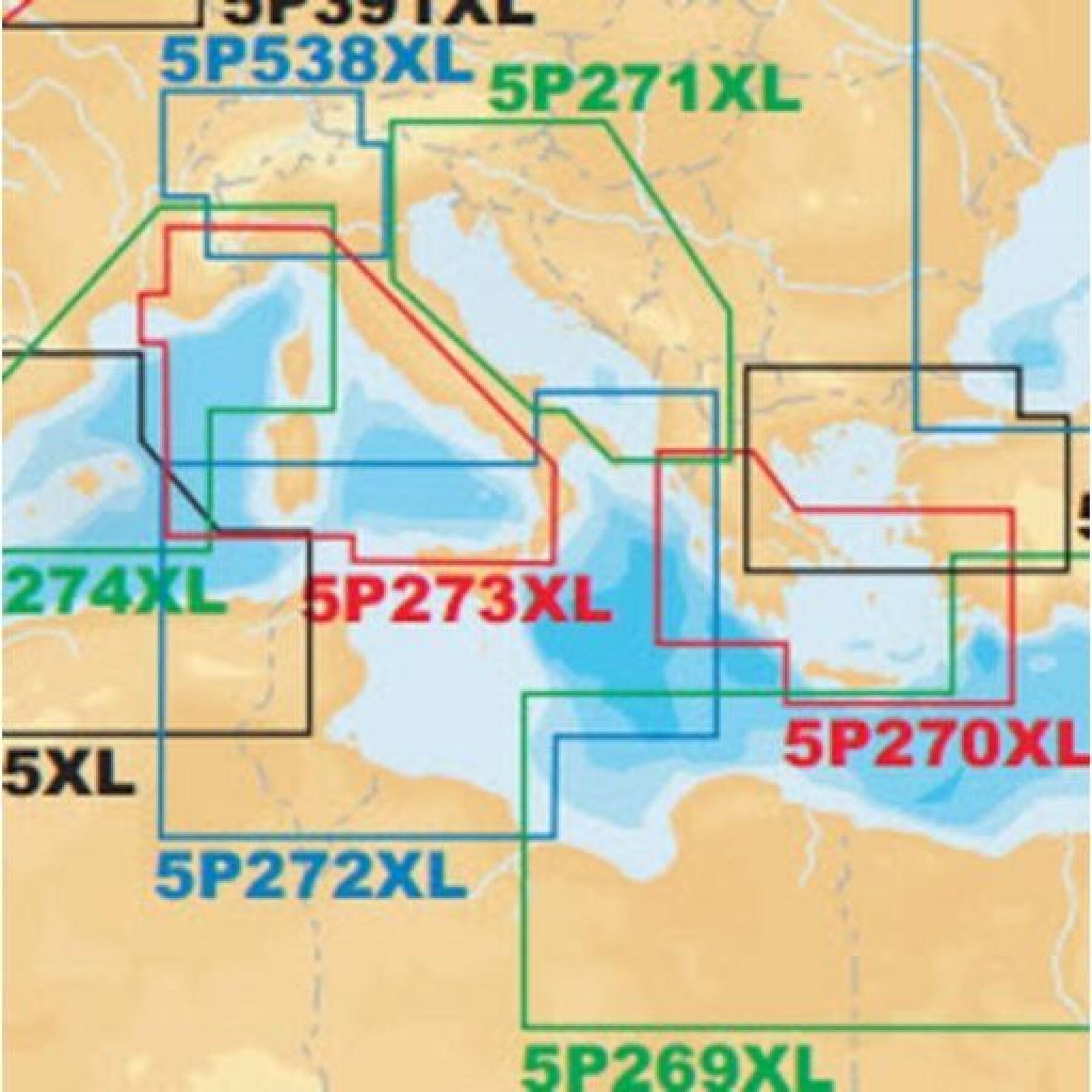 Cartão de navegação sd platina + xl sd - central mediterrânea Navionics