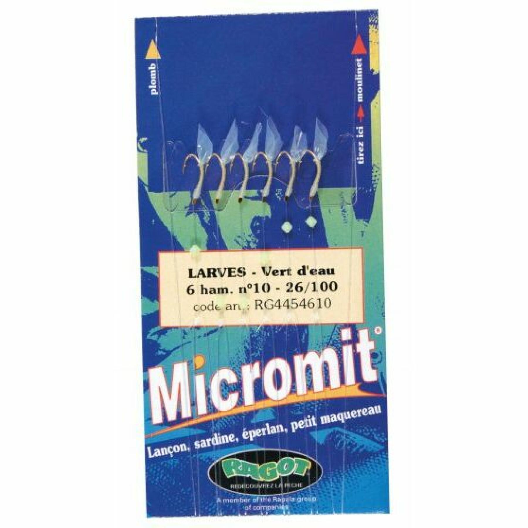 Pacote de 6 iscas de larvas Ragot micromit
